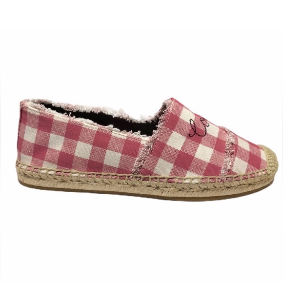 Coach Celina Espadrille With Gingham Print Sandals Size 5 - Picture 1 of 9